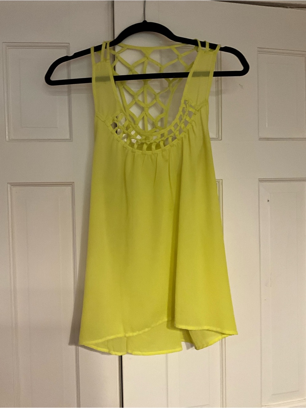 mine Bright Yellow Lattice-Back Camisole